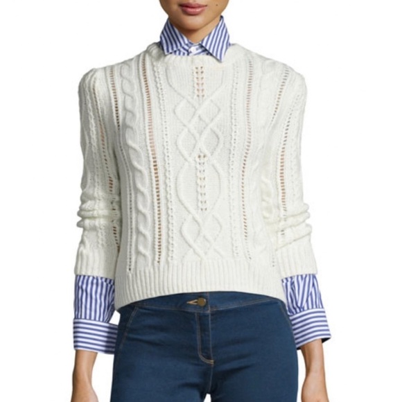 Veronica Beard Sweaters - NEW Veronica Beard Surrey Cable Knit Pullover Sweater Cream